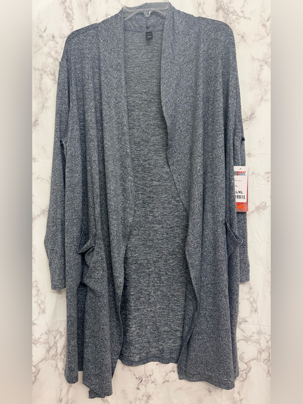 32 Degrees Women’s Open-Front Cardigan Sweater - Heather Blue Gray